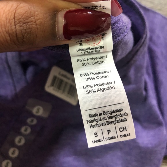 Women’s Anvil Purple V-Neck Short Sleeve T-Shirt - Picture 6 of 6